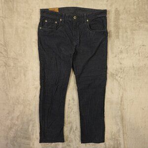 J Brand Kane Slim Straight Corduroy Pants Men’s 36 Drab‎ Navy Stretch